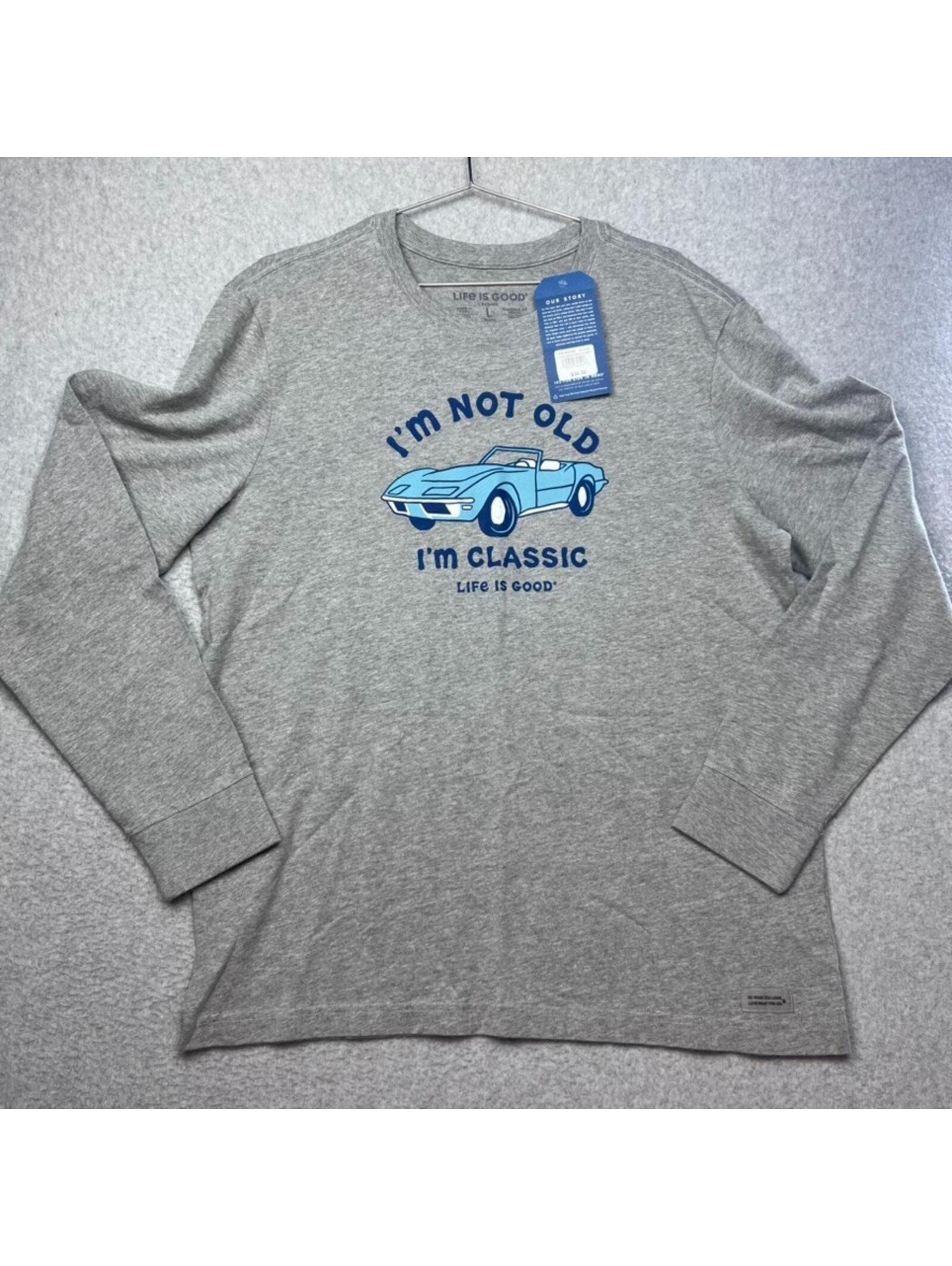 Life Is Good Mens L I'm Classic Pickup Long Sleeve Crusher Tee I'm Not Old New